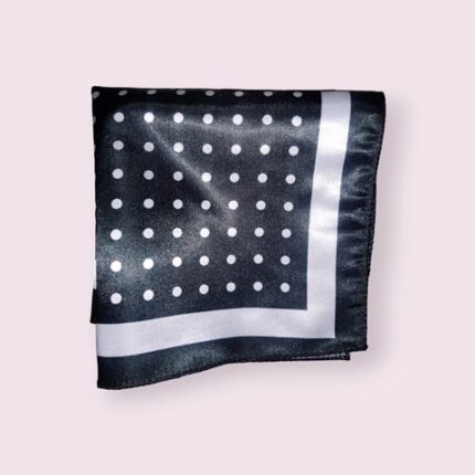 black polka dot pocket square