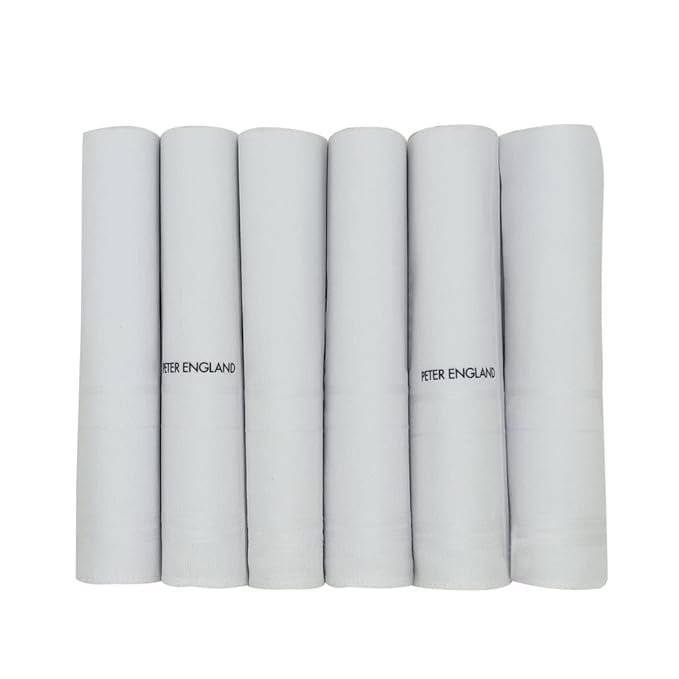 Home 6 Men's Cotton White Handkerchief